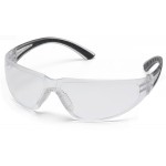 Pyramex Cortez safety glasses with black temples and clear lens
